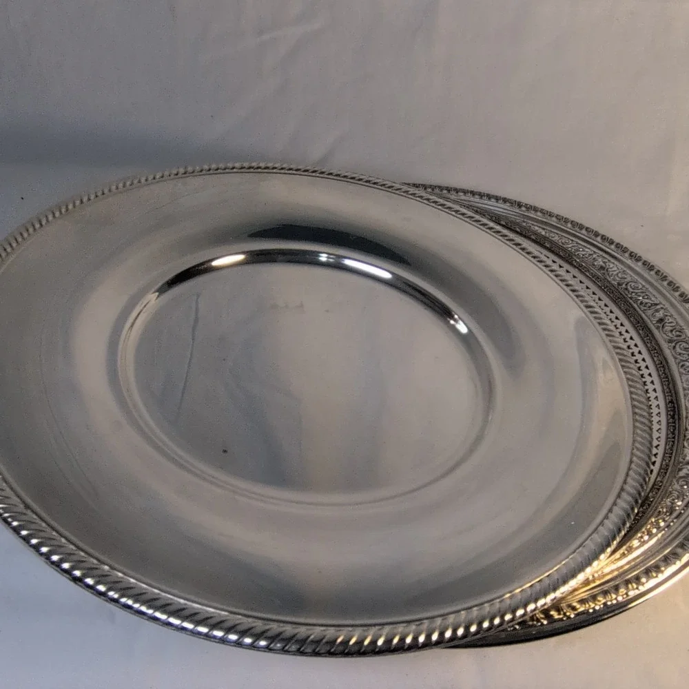 Reed & Barton Oneida Silversmiths Silverplate Platters Trays Chargers Lot